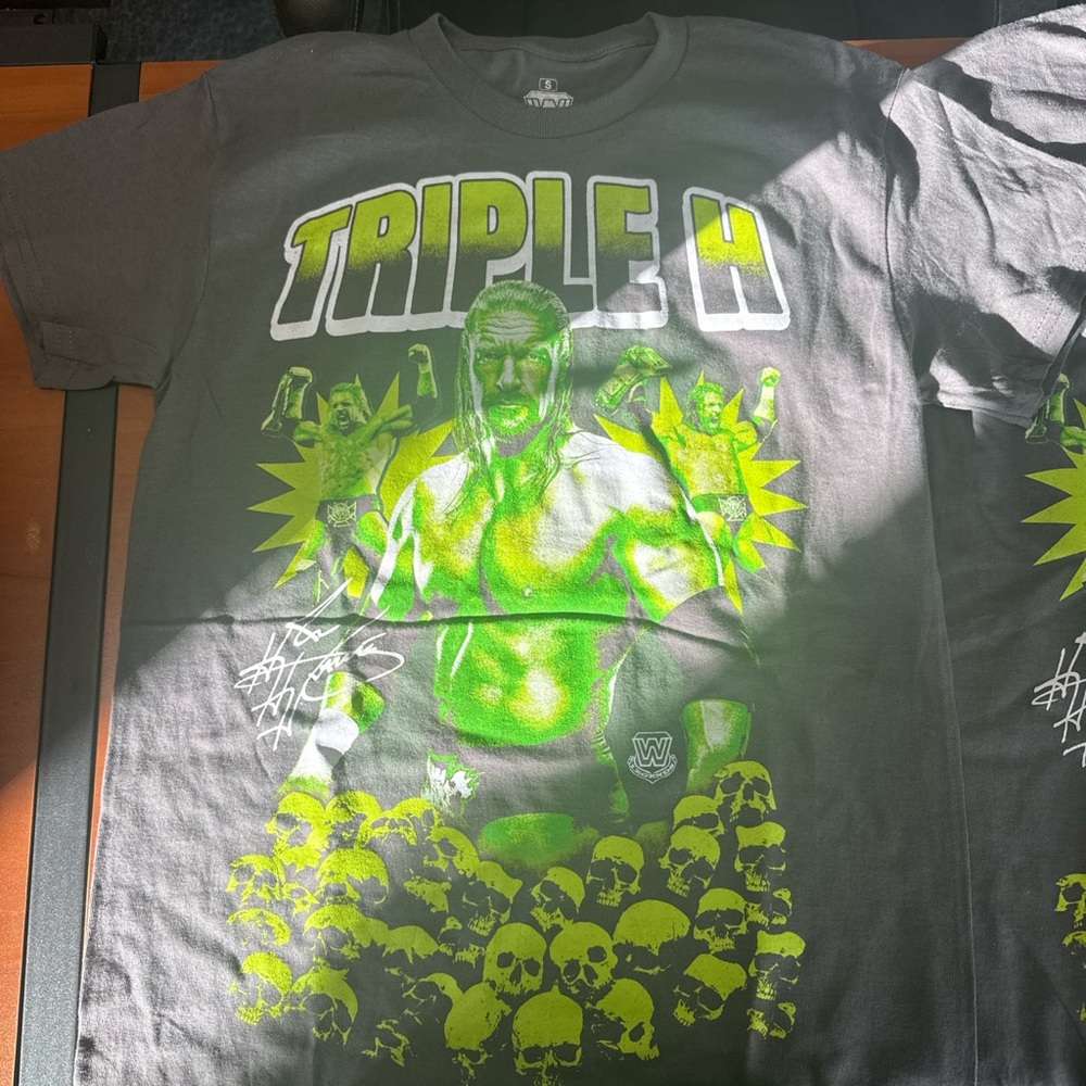 WWE Triple H Neon Green Graphic Tee